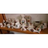 2 SHELVES OF CRESTED WARE