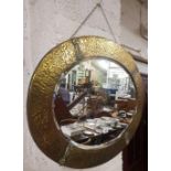 BRASS OVAL BEVELLED EDGE MIRROR