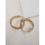 A PAIR OF 9ct HOOP EARRINGS