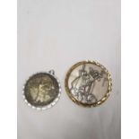 2 GOLFING MEDALLIONS IN CASES