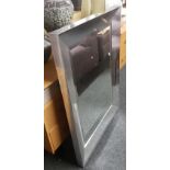 SILVER COLOURED BEVELLED EDGE FRAMED WALL MIRROR