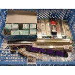 QTY OF WATCH STRAPS & BOX OF WATCH CRYSTALS