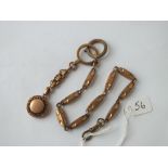 A rolled gold Albert with clasp & fob