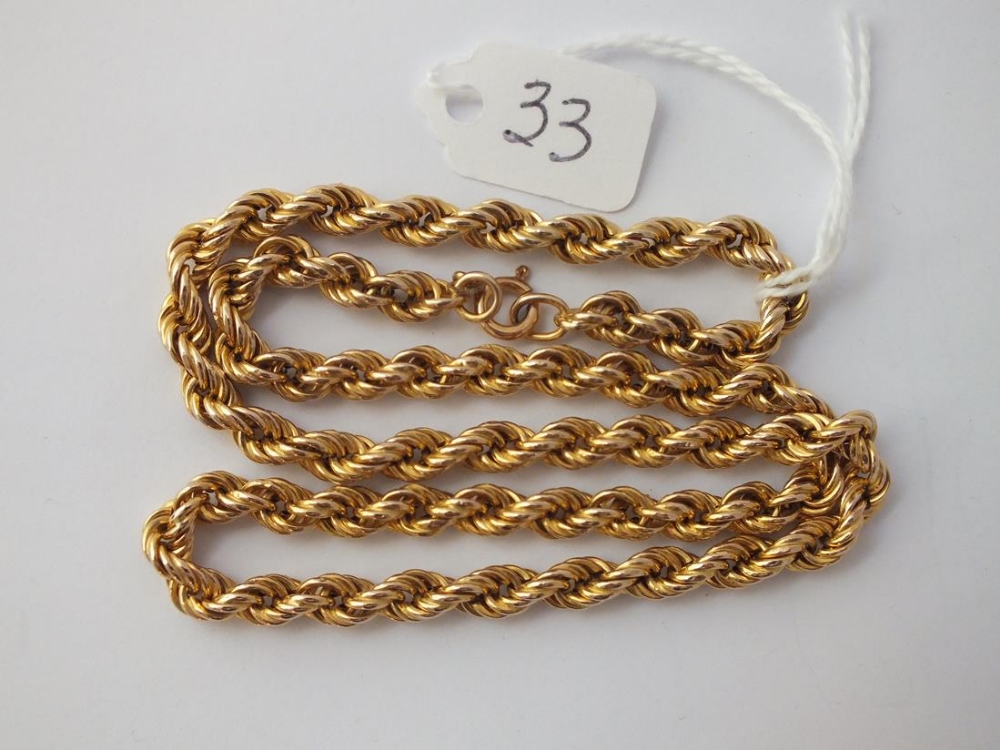 A good rope twist neck chain in 9 ct - 10gms.