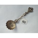 A decorative Victorian ladle with cast stem. London 1846 by TH SH?