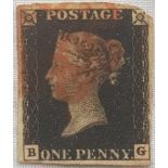 Penny 1d intense black LET.B-D Red MX. Three margins. One cut