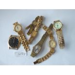 A bag of ladies gilt & other wrist watches