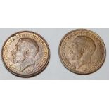 Half-pennies 1912 & 1916 with lustre