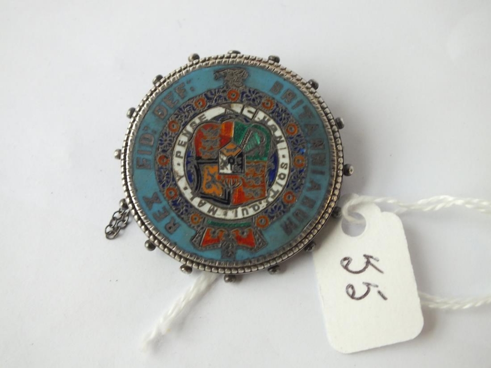 An enamelled coin brooch - George III 1816 - Image 2 of 2