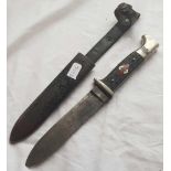 A German dagger and steel sheath (the rear to bakerlite knife handle chipped)