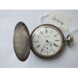 A gents silver hunter pocket watch by Waltham