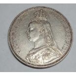Victorian silver crown 1887, good grade with lustre