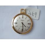 A slim line Ingersol rolled gold pocket watch