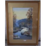 Baragwanath King - "On the river Dart" - 19" x 11.5" - Signed and inscribed