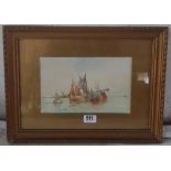 WW. Dykes 1902 - "Dutch market boats" - 5.5" x 8.5" - signed and inscribed