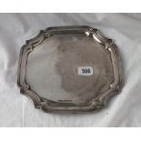 A George I style salver with moulded border, 9" square. B'ham 1931