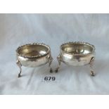 A pair of matching Georgian style salts, each on pad feet. London 1796 & 1801