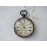 A gents silver pocket watch - non magnetic English lever by Owen & Robinsons Ltd with seconds dial