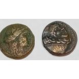 Two ancient greek bronze coins