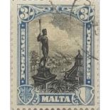 Malta SG170 - 1926 - 3sh value. Fine used. Cat £50
