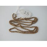 A rope twist neck chain in 9 ct - 2.5gms.