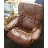 BROWN LEATHER STRESSLESS CHAIR