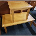 2 LIGHT OAK COFFEE TABLES