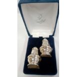 SILVER BOXED SALT AND PEPPER HALLMARKED BIRMINGHAM