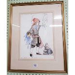 2 WATERCOLOURS OF OPERA SCENES OF MEMBERS OF THE TROUPE