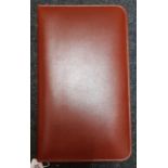 BROWN ZIP-UP LEATHER GENTLEMAN VANITY CASE, MINUS THE ELECTRIC SHAVER