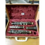 CASED BROWN CLARINET, NO VISIBLE NAME