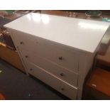 WHITE C.O.D WTIH 3 DRAWERS