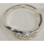 SILVER BOXED STONE RING