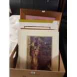 QUANTITY OF FRAMED AND GLAZED AND UNFRAMED PRINTS AND PICTURES