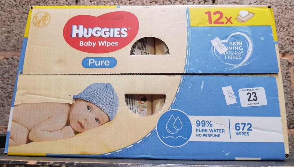 BOX OF HUGGIES BABY WIPES
