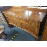 ANTIQUE SIDE BOARD WITH CUPBOARDS AND 2 DRAWERS