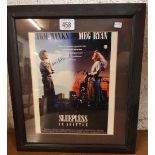 PROMOTIONAL POSTER FOR SLEEPLESS IN SEATTLE WITH GENUINE AUTOGRAPHS OF TOM HANKS & MEG RYAN, WITH