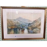 GILT FRAMED WATERCOLOUR OF DARTMOOR SCENE BY W. WIDGERY 1891