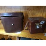 4 MISCELLANEOUS LEATHER STYLE BINOCULAR CASES