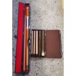 2 CASED SNOOKER CUES