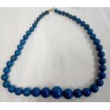 LADIES LAZULI BEAD NECKLACE