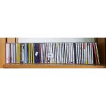 2 SHELVES OF VARIOUS CD'S, DVD'S AND 3 PLASTIC CD STORAGE UNITS