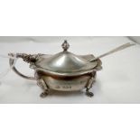 A GOOD SILVER MUSTARD POT WITH BGL, BIRMINGHAM 1951