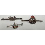 2 SILVER MERCHANT MARINE BAR BROOCHES AND 1 OTHER