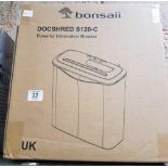BONSAII DOCSHRED S120-C SHREDDER. NEW IN BOX