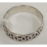 SILVER BOXED CELTIC STYLE RING