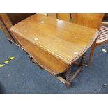 OAK BARLEY TWIST DROP LEAF TABLE