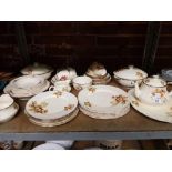 SHELF CONTAINING ALFRED MEAKIN FLORAL PATTERNED TEA DINNER SET