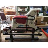 BLACK AND WHITE 'LEEWAY' SMALL ROCKING HORSE