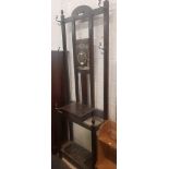 MIRROR OAK BACK HALL STAND & DRIP TRAYS WITH BOX
